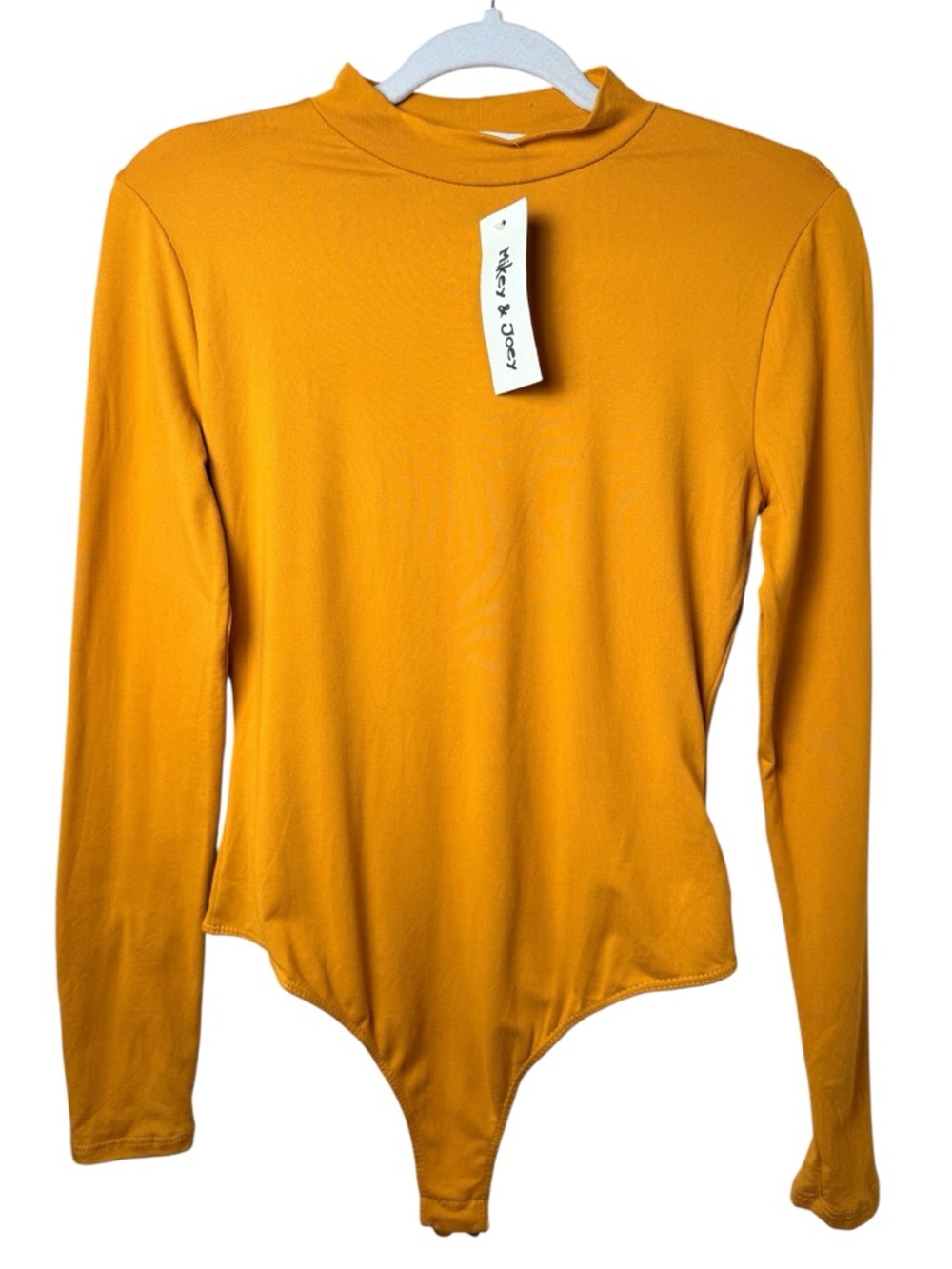 NWT Mikey & Joey Medium Mock Neck Long-Sleeve Bodysuit in Mustard
